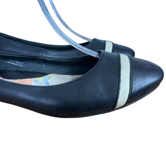 Born Devorah Womens Black Ivory Leather Slip On Ballet Flats Loafers Shoes sz 8 - Picture 13 of 16